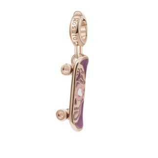Charm Rosato Argento PVD Rosè Skateboard - Storie - Z076