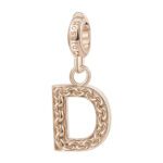 Charm Rosato Argento PVD Rosè Lettera D - Storie - Z082