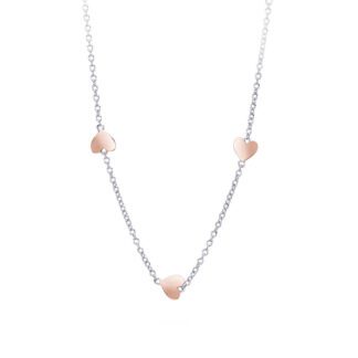Collana Donna Mabina Argento Rosato Cuori - 553219