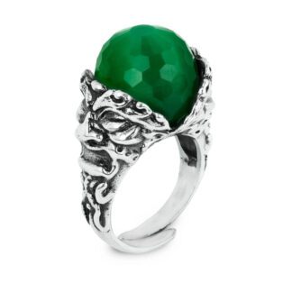 Anello Gerardo Sacco Argento Pietra Colorata - Maschere Monete - 27869VE-16/18