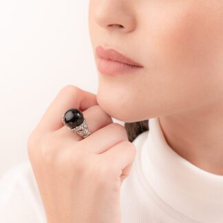 Anello Gerardo Sacco in Argento e Onice - Maschere e Monete - 27803
