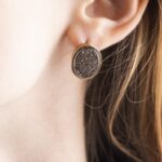 Orecchini Pendenti in Oro Rosa con Rosette di Diamanti - Stile Antico - 10G02
