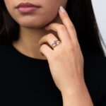 Anello in Oro Giallo e Oro Bianco con Diamanti e Rubino - 0180