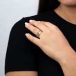Anello in Oro Giallo e Oro Bianco con Diamanti e Rubino - 0180