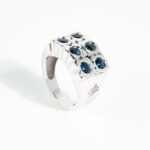 Anello a Fascia Zancan in Oro Bianco e Zaffiri - TA003Y