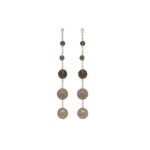 Orecchini Pendenti in Oro Bianco con Topazio Fumè e Diamante - Stile Antico - KDFO20