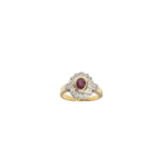 Anello in Oro Giallo e Oro bianco con Diamanti e Zaffiro - 0026-1