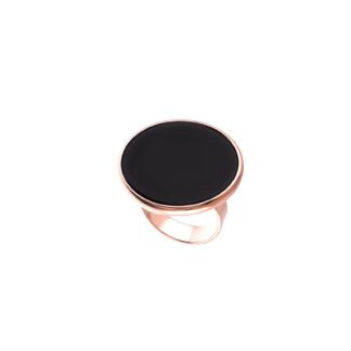 Anello Unoaerre in Bronzo Rosa e Agata Nera - 1237