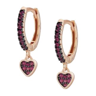 Orecchini Nomination in Argento con Zirconi e Cuori - Sweetrock - 148006/002