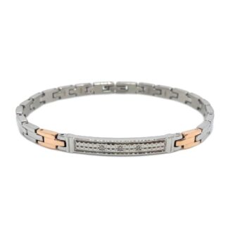 Bracciale Zancan in Acciaio con Zirconi - Hiteck - EHB194