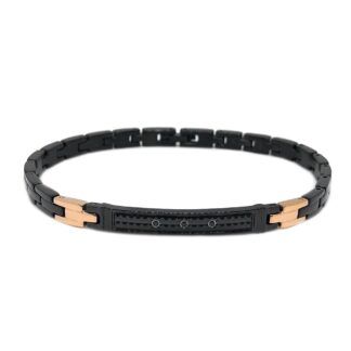 Bracciale Zancan in Acciaio Nero con Spinelli - Hiteck - EHB196