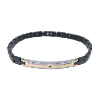Bracciale Zancan in Acciaio Nero con Spinello - Hiteck - EHB207