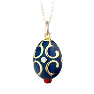 Ciondolo Tatiana Fabergé in Argento e Smalto con Zirconi - Peter Carl - F028DB