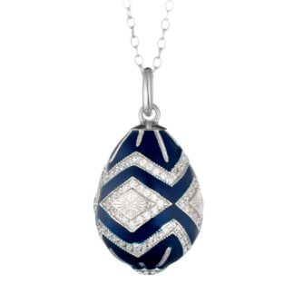 Ciondolo Tatiana Fabergé in Argento e Smalto con Zirconi – Classics – P01498DBS