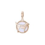 Charm Rosato in Argento PVD Rosè e Smalto - Labrador - Storie- RZ105