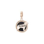 Charm Rosato in Argento PVD Rosè e Smalto - Pitbull - Storie- RZ108