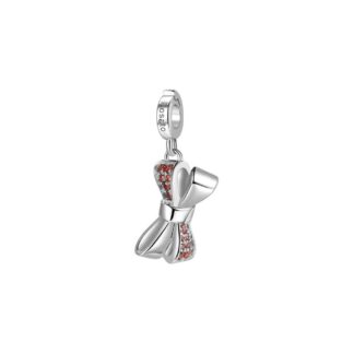 Charm Rosato in Argento e Zirconi con Fiocco | Legame - Storie - RZ136R