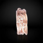 Anello 10 Fili in Oro Rosa 18kt con Diamanti - Ten Collection - AN100RBT