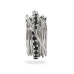 Anello 13 Fili in Argento con Diamanti Black - Prezioso Collection - AN113ABN