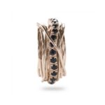 Anello 13 Fili in Oro Rosa con Diamanti Black - Prezioso Collection - AN113RBN