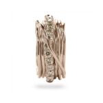 Anello 13 Fili in Oro Rosa con Diamanti Brown - Prezioso Collection - AN113RBR