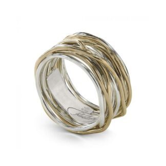 Anello 13 Fili in Argento e Oro Giallo 9kt - Classic Collection - AN13AG