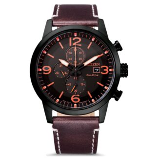 Orologio Eco Drive Cronografo Citizen in Acciaio e Pelle - Urban - CA0745-11E