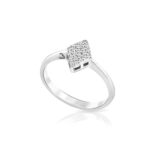 Anello Mey in Oro Bianco con Diamanti Rombo - ANMEY RMB-DW