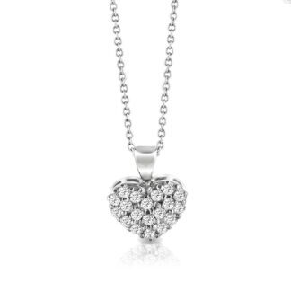 Collana Mey in Oro Bianco con Diamanti Cuore - CDMEY HRT-DW