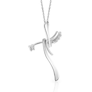 Collana Mey in Oro Bianco con Diamanti Croce - CDMEY MIN-B