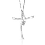 Collana Mey in Oro Bianco con Diamanti Croce - CDMEY MIN-D