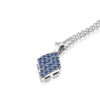 Collana Mey in Oro Bianco con Zaffiri Rombo - CDMEY RMB-SH