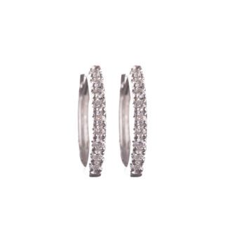 Orecchini Boccole in Oro Bianco con Diamanti - 1952260