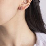Orecchini Boccole in Oro Bianco con Diamanti - 1952260