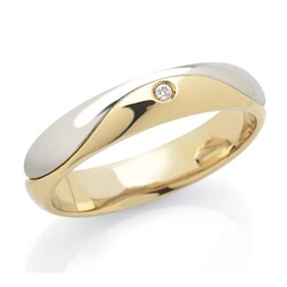 Fede Artlinea in Oro Giallo e Bianco con Diamanti - Forever - ADF381-LN