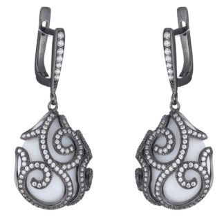 Orecchini Tatiana Fabergé in Argento con Agata e Zirconi - Alexandra - E816B