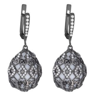 Orecchini Tatiana Fabergé in Argento con Agata e Zirconi - Alexandra - E818B