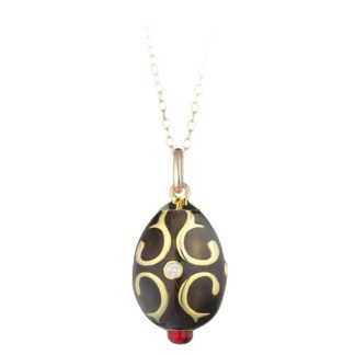 Collana Tatiana Fabergé in Argento e Smalto con Zirconi - Peter Carl - F028B