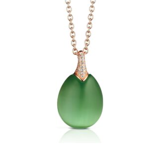 Collana Tatiana Fabergé in Argento con Occhio di Gatto e Zirconi - Olga - P1149GR