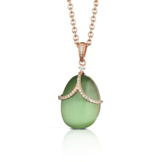 Collana Tatiana Fabergé in Argento con Occhio di Gatto e Zirconi - Olga - P1151GR