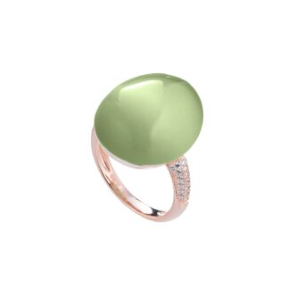 Anello Tatiana Fabergé in Argento con Occhio di Gatto e Zirconi - Olga - R1149GR
