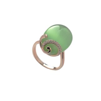 Anello Tatiana Fabergé in Argento con Occhio di Gatto - Olga - R1201GR