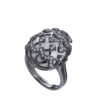 Anello Tatiana Fabergé in Argento con Agata e Zirconi - Alexandra - R817B