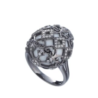 Anello Tatiana Fabergé in Argento con Agata e Zirconi - Alexandra - R818B