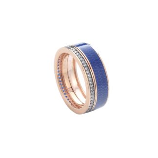 Anello Tatiana Fabergé in Argento e Smalto con Zirconi - Romanov - ROR10RDB7