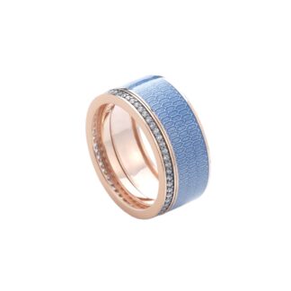 Anello Tatiana Fabergé in Argento e Smalto con Zirconi - Romanov - ROR10RLB9