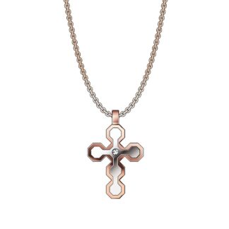 Collana Zancan in Acciaio con Zirconi | Croce - Hiteck - EHC166