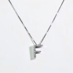 Collana Clesi in Oro Bianco con Diamanti | Lettera F - 6465