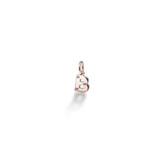 Charm Le Bebè in Oro Rosa e Argento con Lettera B - Lock Your Love - LBB170-B