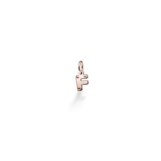 Charm Le Bebè in Oro Rosa e Argento con Lettera F - Lock Your Love - LBB170-F